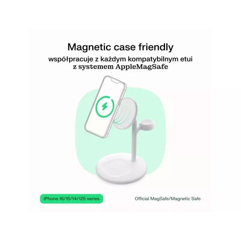 Green Cell MSST-GC-3IN1-B belaidė įkrovimo stotelė 3 viename – išmanusis telefonas, ausinės, laikrodis, juoda, belaidis įkrovimas, automatinis