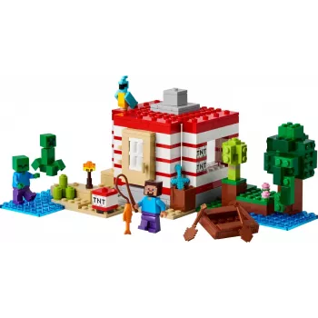 LEGO Minecraft 21275 TNT Džiunglių namas – 287 detalių, 2 minifigūrėlės, 8+
