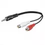 Mikrofoninis kabelis MicroConnect AUDALHF02 0,2 m 3,5 mm 2 x RCA juodas