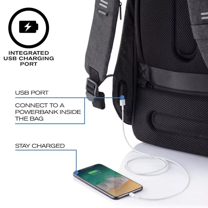 Antivagis kuprinė XDDESIGN Bobby Hero Small, 11,5 L, planšetei iki 12,9 col., PET/polietileno putos, juoda