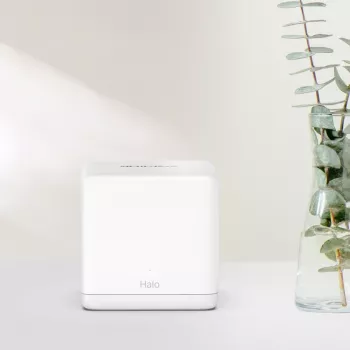 Mesh sistema MERCUSYS Halo H60X (2 vnt.) Dviejų juostų Wi‑Fi 6, 1500 Mbps, iki 350 m², 2x LAN, vidinės antenos, balta