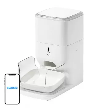 Automatinis ėdalo ir vandens dozatorius augintiniams Catlink Fresh 2 Luxury — ABS korpusas, 4 L sauso ėdalo talpa, AC/maitinimas baterijomis, universalus šunims ir katėms, baltas