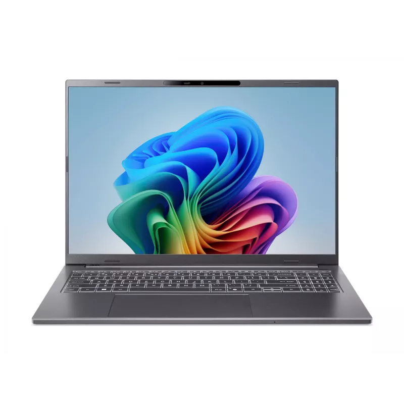 Acer Aspire 16 AI A16-11M nešiojamas kompiuteris - 180° vyrių dizainas - Snapdragon X X1-26-100 - Win 11 Home - Qualcomm Adreno - 16 GB RAM - 512 GB SSD NVMe, QLC - 40,6 cm (16 colių)