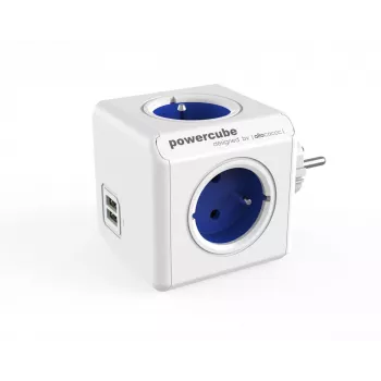 Allocacoc PowerCube Original USB (E) 4 AC lizdų maitinimo blokas Mėlyna, Balta