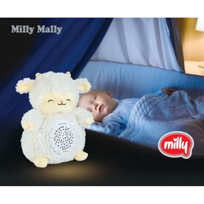Milly mally Sheep Projector Plush Toy 5664 minkštas ėriuko projektorius su naktine šviesa kūdikiams