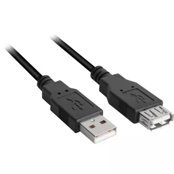 USB ilginimo kabelis Sharkoon USB-A (vyriškas) į USB-A (moteriškas) 1 m juodas
