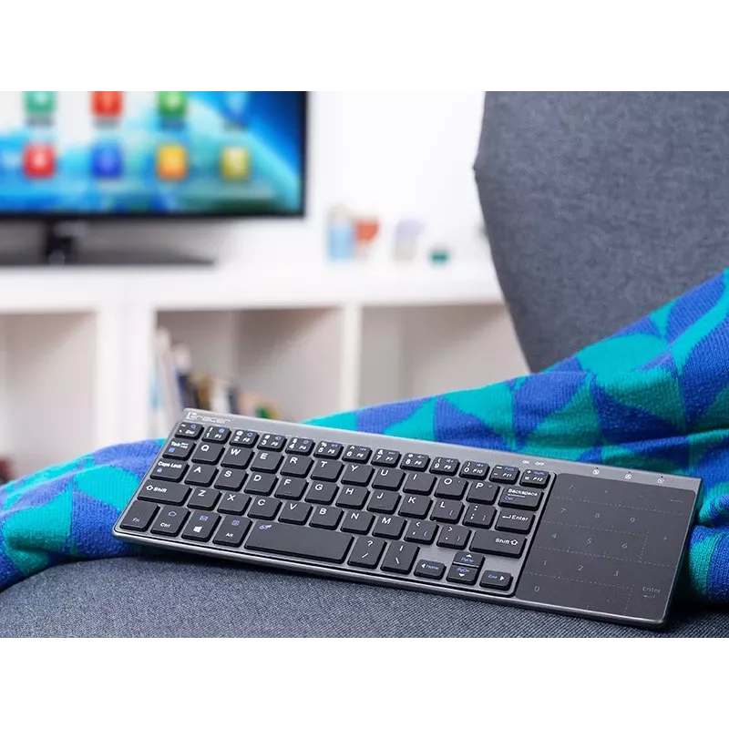 Belaidis RF pilno dydžio klaviatūra TRACER TRAKLA46934, QWERTY anglų, 2,4 GHz Nano imtuvas, membraninė, juoda/pilka