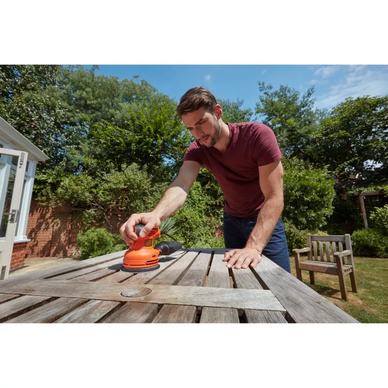 Juostinis šlifuoklis Black & Decker BEW210 14000 aps./min juodas, oranžinis