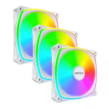 MONTECH RX120 PRO White 120mm ARGB Reverse Blade 3 vnt. komplektas