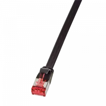 LogiLink jungiamasis kabelis - RJ-45 (S) į RJ-45 (S) - 15,0 m - U/FTP, PiMF - CAT 6 - liejinis, be užkabinimo, plokščias - juodas (CF2103S)