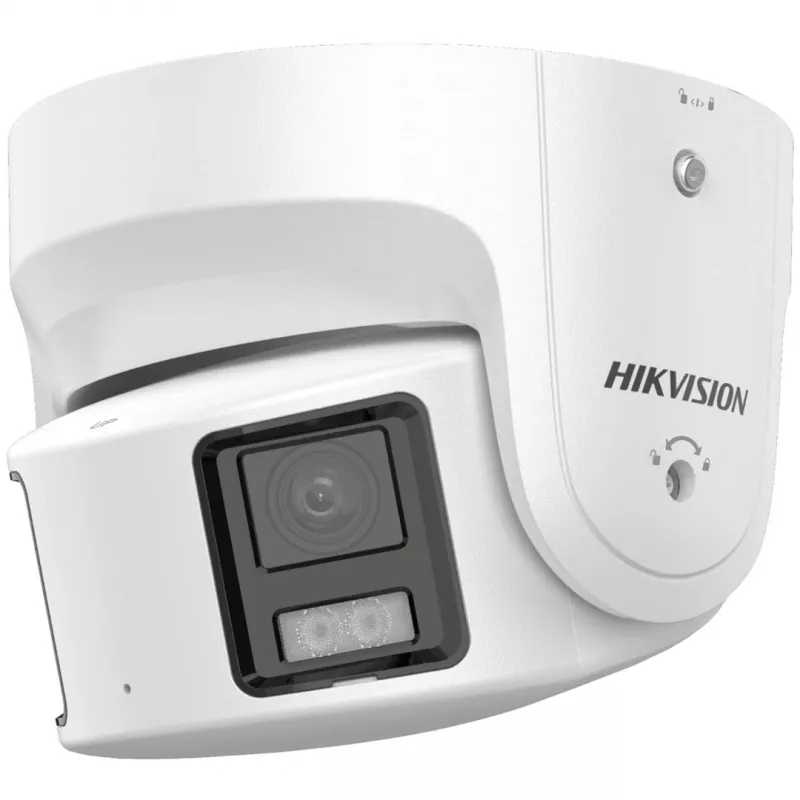 Hikvision DS-2CD2387G2P-LSU/SL (4mm)(C) ColorVu panoraminė bokštelio IP kamera, 8 MP, 4 mm, 180°, IP67, PoE, balta