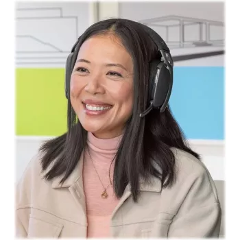 LOGITECH Zone Vibe Wireless ausinės – viršugalvinės, Bluetooth, belaidės, triukšmo izoliacija, grafito spalva, sertifikuotos Microsoft Teams (981-001441)