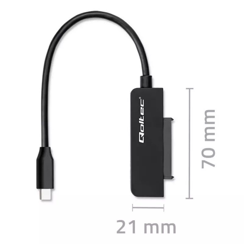 QOLTEC SATA adapteris 52269 2,5 colio diskui į USB-C, palaiko iki 2TB