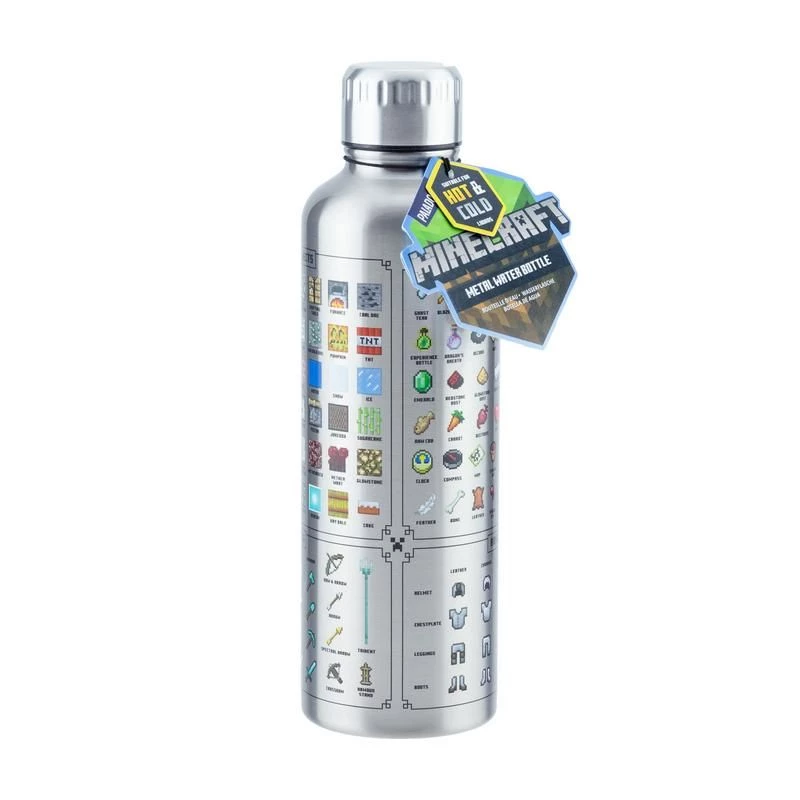 Paladone Minecraft Metal Water Bottle – nerūdijančio plieno gertuvė