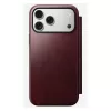 Mobilaus telefono dėklas Nomad Modern Leather Folio, skirtas iPhone 17 Pro Max – oda, TPU, PC, aliuminis, bordo spalvos, 16 cm (6,3 colio)