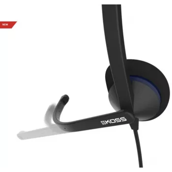 Koss CS195 USB laidinės ausinės su mikrofonu, juodos