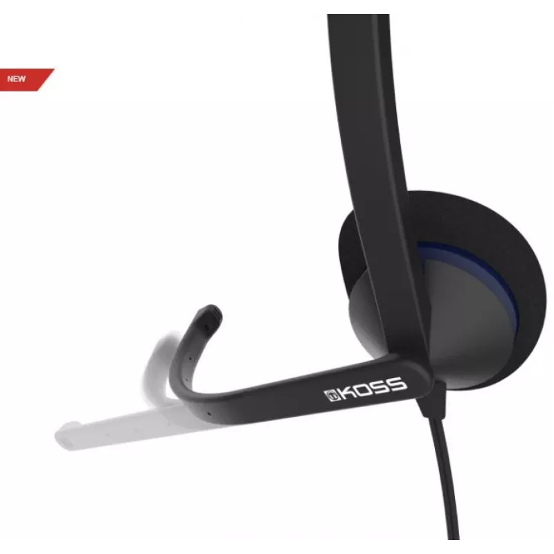 Koss CS195 USB laidinės ausinės su mikrofonu, juodos