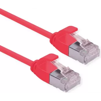 ROLINE GREEN U/FTP Patch Cable Cat.6A (Class EA), LSOH, plonas, Raudona, 3 m (21.44.3316)
