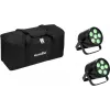 LED PAR šviestuvų rinkinys EUROLITE 2x AKKU PAR 6 QCL, baterijomis maitinami nešiojami sceniniai užpildymo šviestuvai