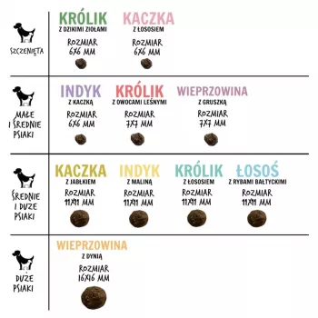 Sausas šunų ėdalas PAKA ZWIERZAKA Salmon with Baltic Fish M – suaugusių didelių veislių priežiūrai, be grūdų, 29% baltymų, 1,5 kg