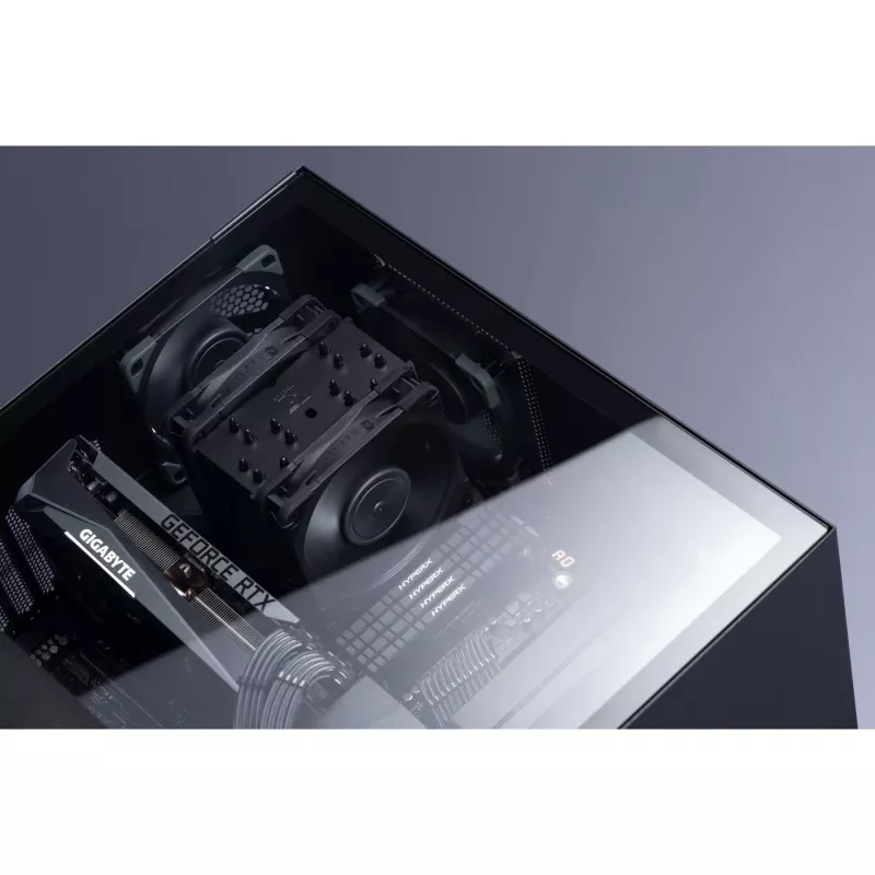 Oro aušintuvas Noctua NH-U12A CHROMAX.BLACK – 120 mm dvigubas ventiliatorius, 158 mm aukštis, suderinamas su LGA 1200, 2000 RPM maks.