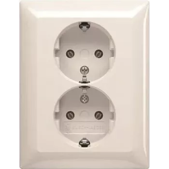BUSCH JAEGER BJ 202 EUJ-914 SCHUKO® Dvigubas kištukinis lizdas su pilna dangtelio plokšte