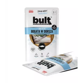 Šlapias šunų ėdalas BULT Rich in cod 100 g paketėlis, suaugusiems šunims, žuvies skonio, be sojos ir glitimo