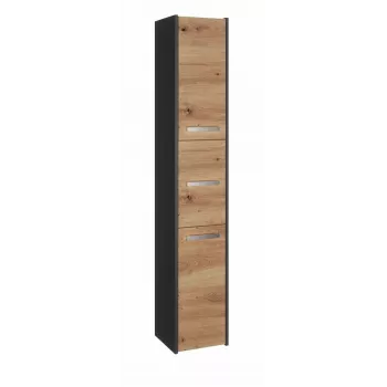 Laisvai pastatoma vonios spintelė su 6 lentynomis Top e Shop S33, ąžuolo spalvos rėmas, antracitas/Artisan