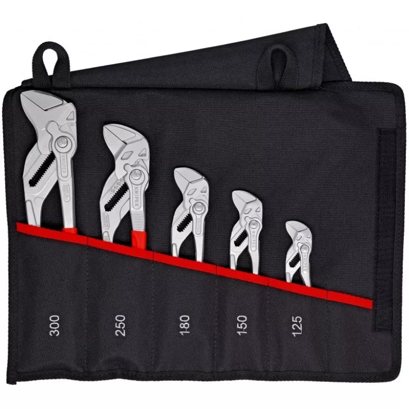 KNIPEX 5 vienetų replių-veržliarakčių rinkinys 125/150/180/250/300mm