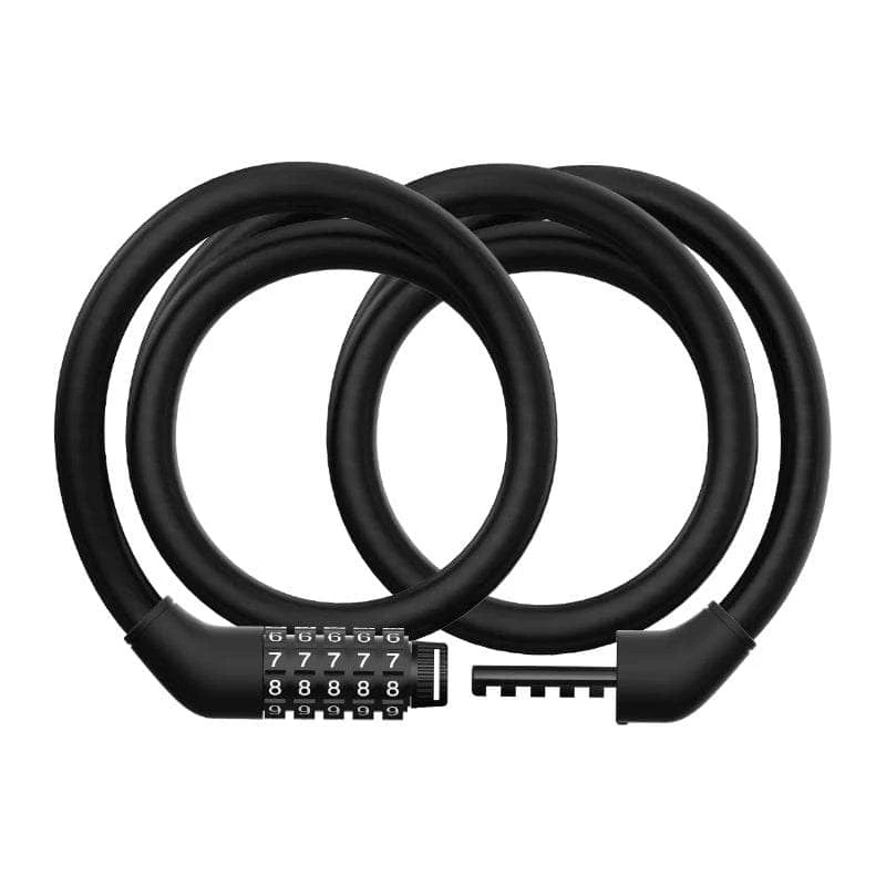 Kabelinė spyna Xiaomi BHR6751GL paspirtukui, 1,2 m ilgio, 1,2 cm skersmens, kodinė, juoda