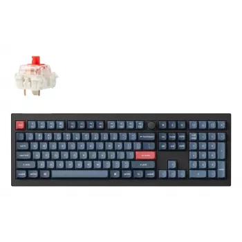 Mechaninė pilno dydžio klaviatūra Keychron V6 Max — RF belaidė + Bluetooth, RGB apšvietimas, juoda/pilka