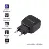 AC sieninis įkroviklis QOLTEC 50186 išmaniajam telefonui ir planšetei, 5 V 3,4 A, 17 W, 2× USB, juodas