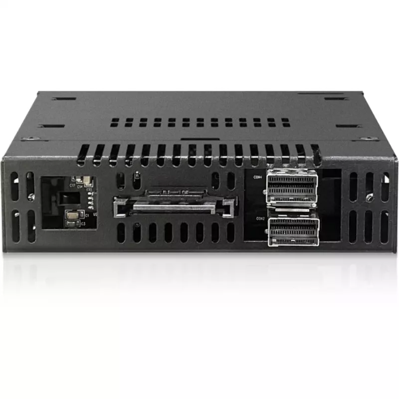 ICY DOCK ToughArmor MB834MK-B V2 - 2x M.2 NVMe į 1x 3,5 colio lizdo mobilusis krepšelis su metaliniu raktiniu užraktu, SlimSAS 4i, juodas