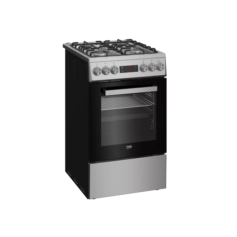 Kombinuota viryklė su dujine kaitlente ir elektrine orkaite BEKO FSM52321DXDT nerūdijantis plienas 50 cm, energijos klasė A
