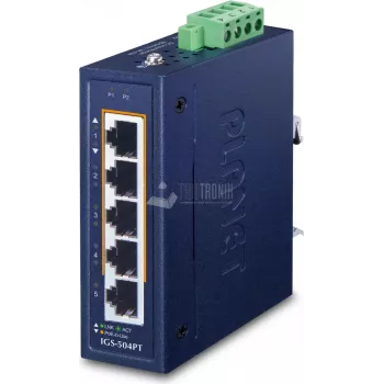 Nevaldomas jungiklis PLANET IGS-504PT 10/100/1000T PoE 5 prievadai