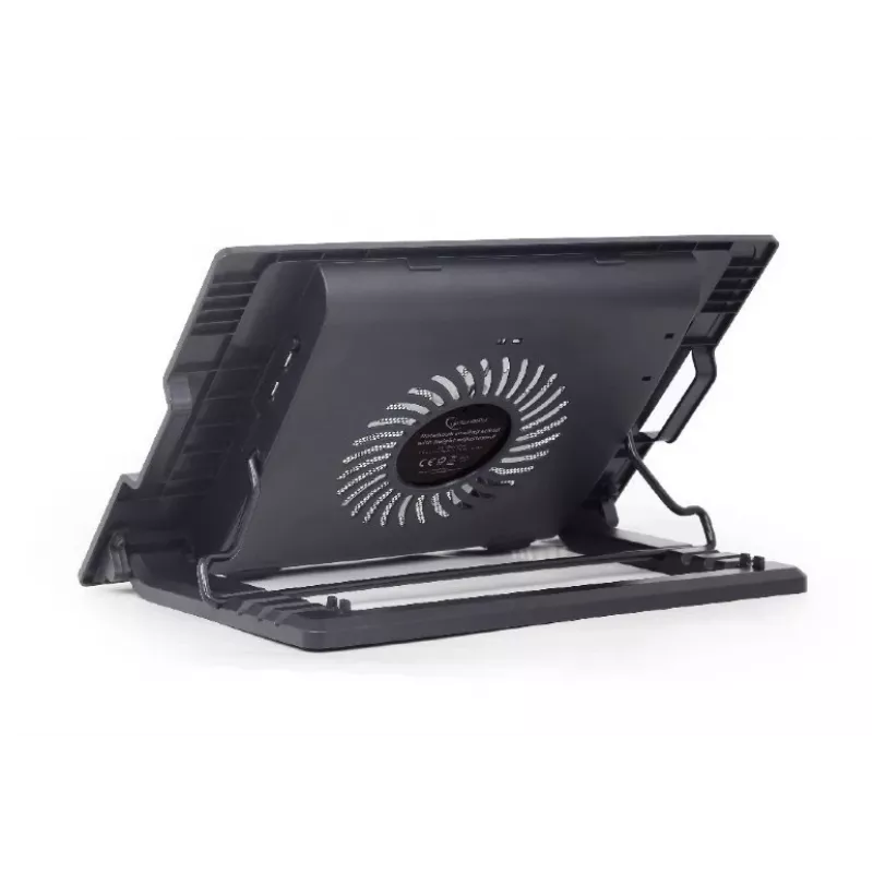 Aušinimo stovas nešiojamam kompiuteriui Gembird NBS-1F17T-01, iki 17 colių, 1×15 cm ventiliatorius, USB 2.0, 370×265×33 mm, 350 mA, juodas