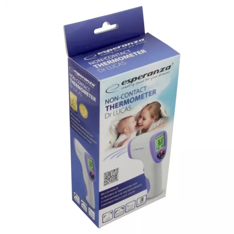 Esperanza ECT002 bekontaktis kūno temperatūros termometras, violetinis/baltas