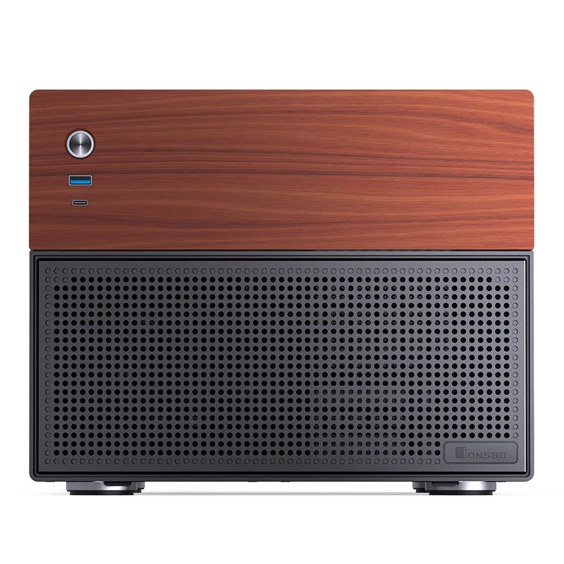 Jonsbo N4 Microtower korpusas juodas, tvirtas plieninis kompaktiškas PC korpusas