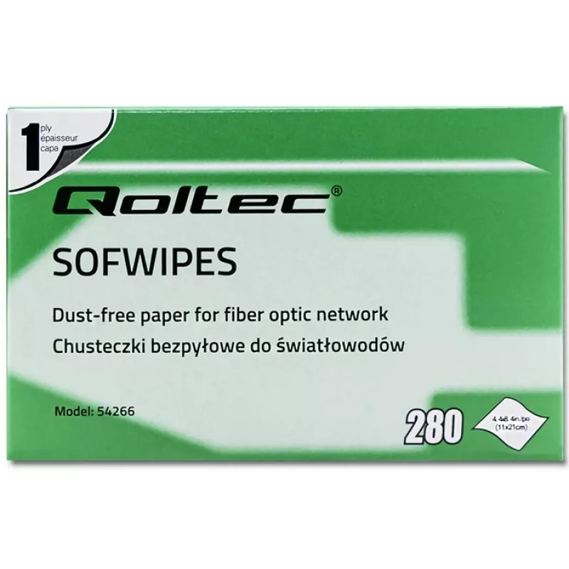 Qoltec Lint-Free Fibre Optic Wipes – Pluoštinių optinių jungčių valymo servetėlės