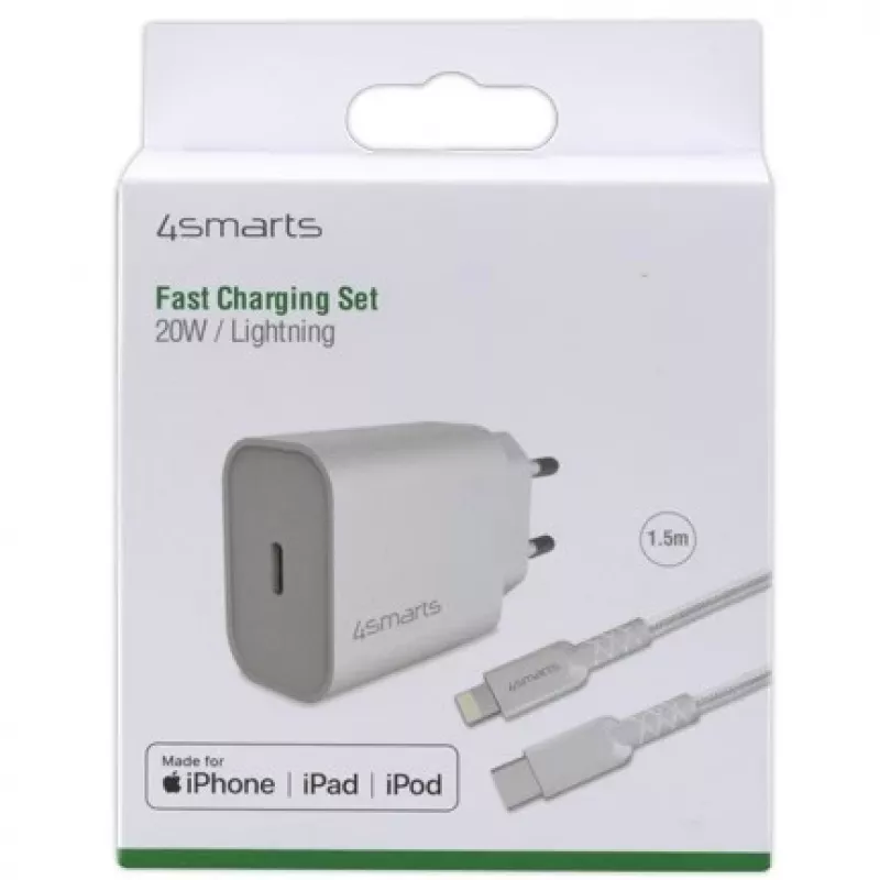 Kroviklis 4smarts 4S465591, 20 W, USB-C, 1,5 m