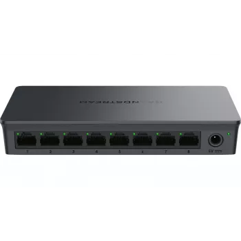 Nevaldomas jungiklis Grandstream GWN7701 — 8× Gigabit (10/100/1000), plastikinis korpusas, 16 Gbit/s perjungimas, be PoE
