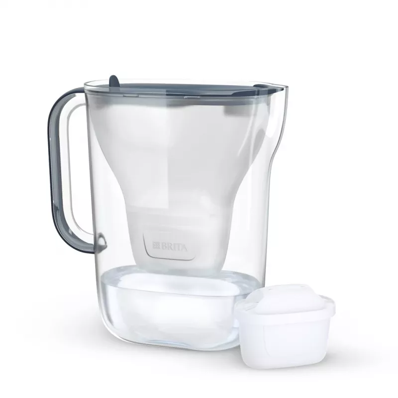 Vandens filtro ąsotis BRITA Style Essential 2,4 L Graphite su MAXTRA kasetė, Smart Light, 1,4 L filtruoto vandens talpa