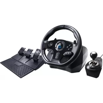 Vairas su pedalais Subsonic GS850-X Juodas 270° sukimosi kampas USB