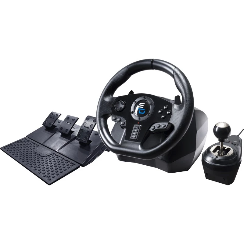 Vairas su pedalais Subsonic GS850-X Juodas 270° sukimosi kampas USB
