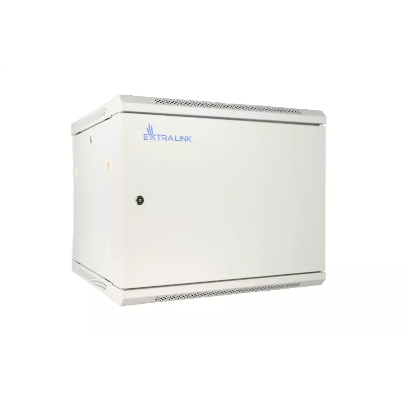 Extralink sieninis spintos stovas 9U 600x600 ASP pilkas, metalinės durys
