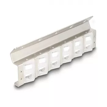 Keystone laikiklis 12 prievadų pasukamas 10 colių ir 19 colių stovo/sienos montavimui, DELOCK 67040, metalas/plastikas, sidabrinis, 77×222×27 mm