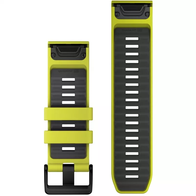 Garmin QuickFit 26 mm silikoninis dirželis Graphite Yellow 010-13393-08