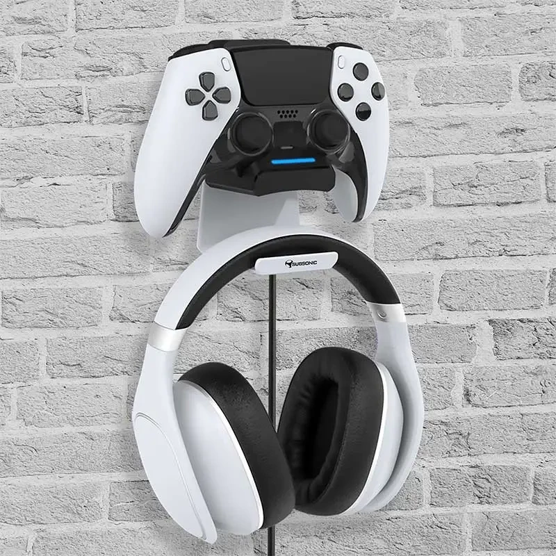 Įkrovimo stovas SUBSONIC SA5655 PS5 valdikliui ir ausinėms – Dvigubas įkroviklis DualSense ir belaidėms ausinėms