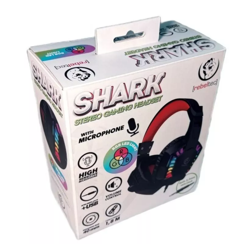 REBELTEC SHARK ausinės su mikrofonu – laidinės, on-ear
