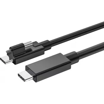 USB-C kabelis Exsys EX-K1599V-1.5 — 1,5 m, USB-C į USB-C su sraigtiniu fiksatoriumi